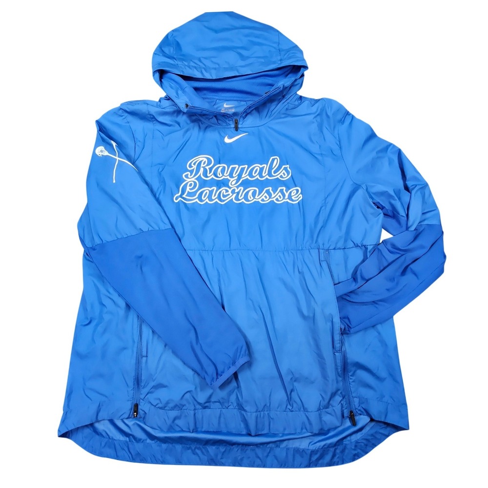 Nike Royals Lacrosse Windbreaker Jacket Mens XL Blue Hooded Anorak Pullover